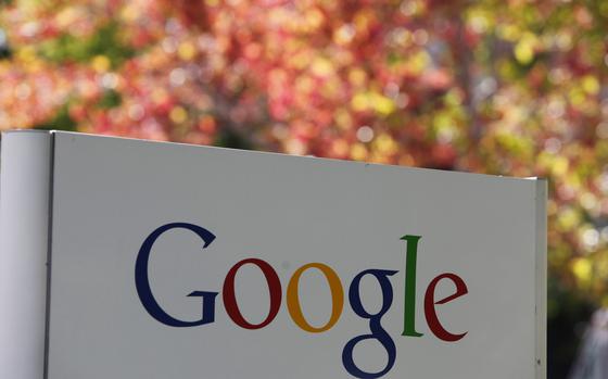 FILE - A sign at Google headquarters in Mountain View, Calif. is shown on Oct. 8, 2010. (AP Photo/Paul Sakuma, File)