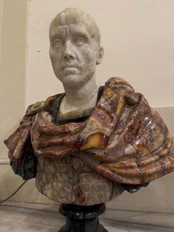 Marbel head bust at museum