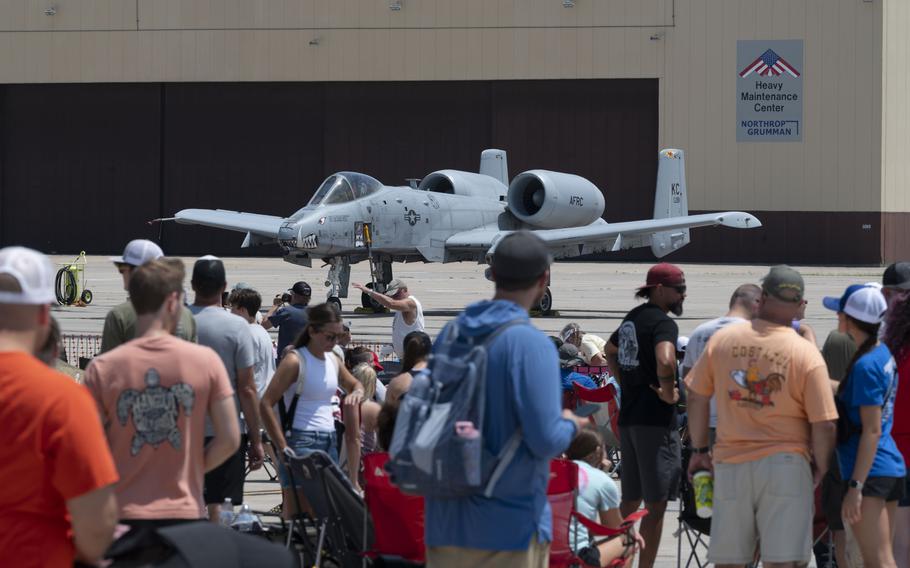 A U.S. Air Force A-10C Thunderbolt II aircraft assigned toe the 442d Fighter Wing sits on the flightline for the public to look at during the 2024 Wings Over Whiteman Air Show at Whiteman Air Force Base, Mo., July 13, 2024. 