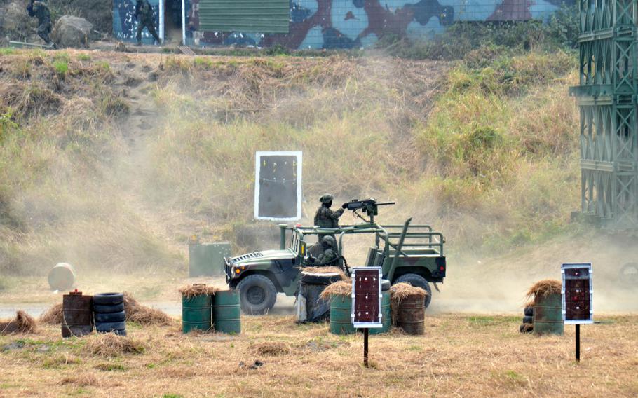 Taiwanese marines train near Kaohsiung, Taiwan, Jan. 12, 2023. 