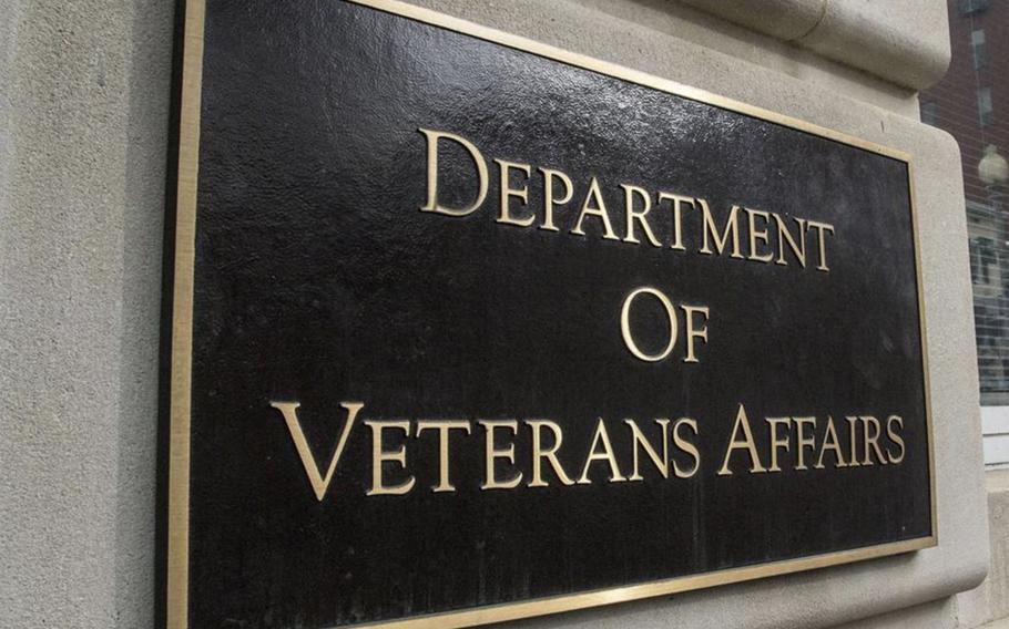 Department of Veterans Affairs sign on a building.