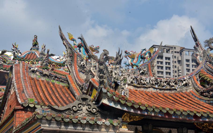 Lungshan Temple in Taipei, Taiwan, has been damaged numerous times, including during World War II and in earthquakes and fires but it has always been rebuilt.
