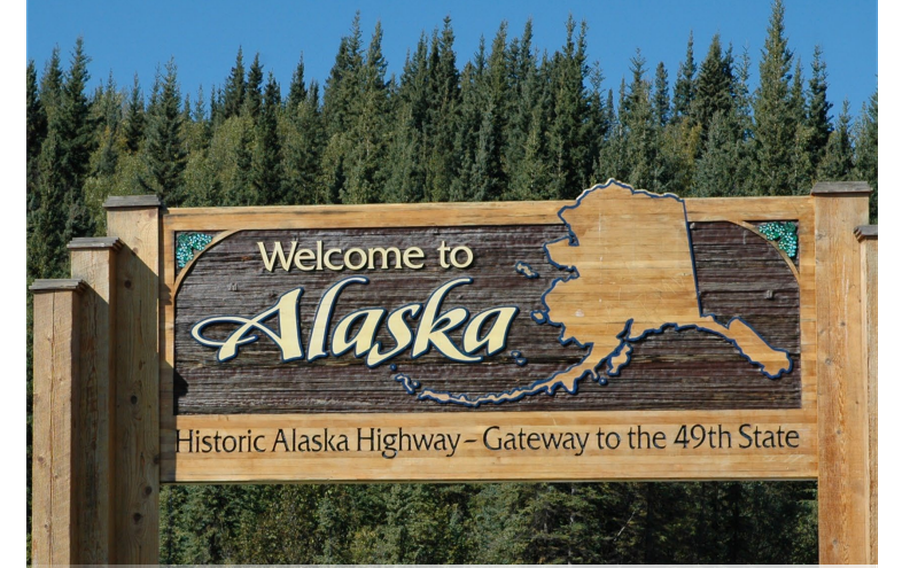 A road sign that says Welcome to Alaska.