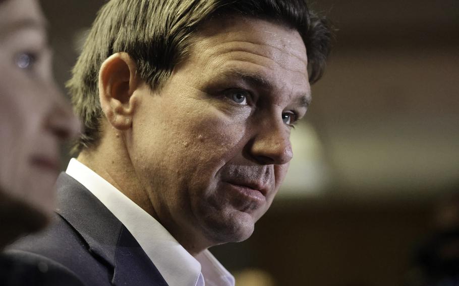 Florida Gov. Ron DeSantis attends a rally on Jan 13, 2024, in West Des Moines, Iowa. He has recently pitched the idea of moving NASA headquarters to the state of Florida.