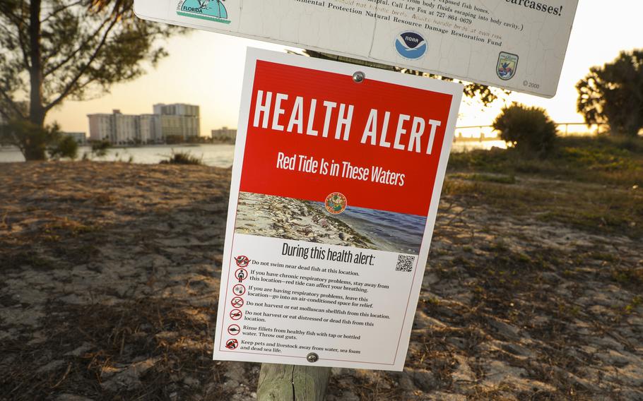 A health alert sign