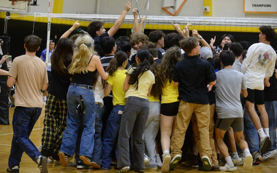 ASIJ players, fans celebrate volleyball title.