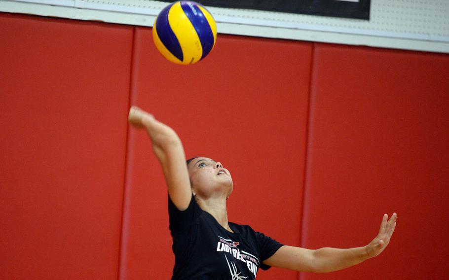 Hazel Howell, a junior varsity volleyball player a season ago, has moved up to Nile C. Kinnick's varsity roster.