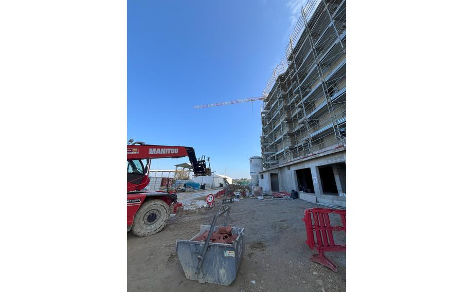 Construction progress of a new housing building