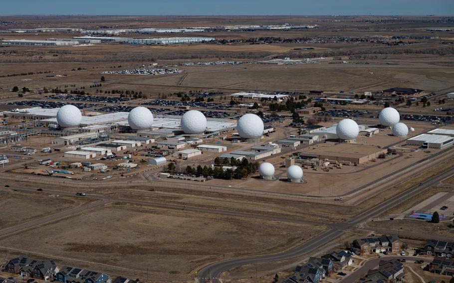 Radomes that provide strategic and theater missile warning for the United States and its international allies are a distinctive feature at Buckley Space Force Base in Colorado.