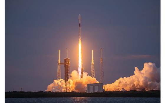 A Falcon 9 rocket carrying 23 Starlink satellites launches from Space Launch Complex 40 (SLC-40) at Cape Canaveral Space Force Station, Florida, March 10, 2024. Starlink satellites are positioned in Low-Earth Orbit (LEO). (U.S. Space Force photo by Joshua Conti)