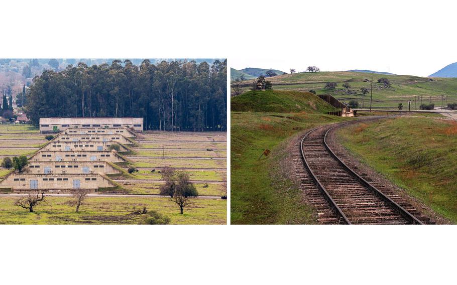 Some 118 grass-roofed ammunition bunkers, linked by railroad tracks, are known as “Bunker City.” 