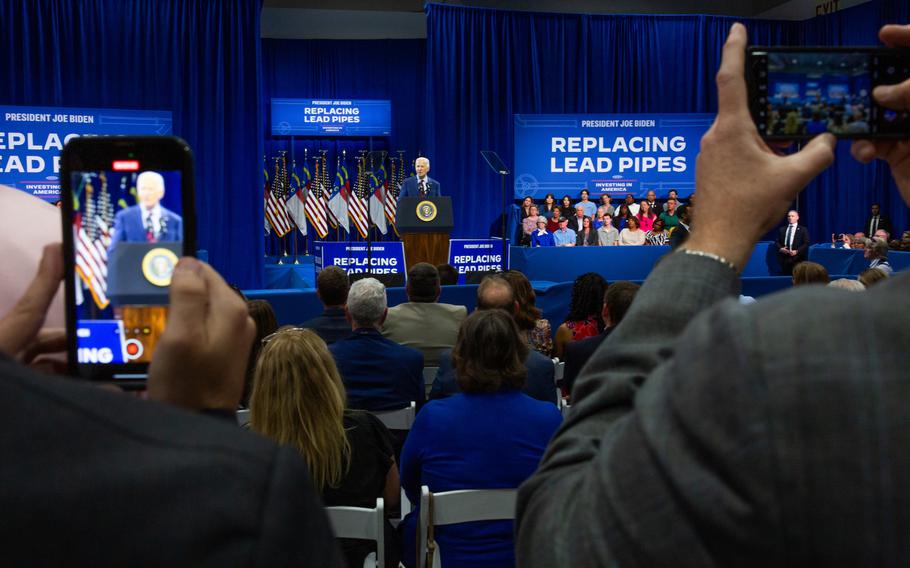 President Joe Biden speaking at an event