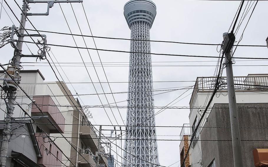 Tokyo Skytree stretches 2,080 feet from the ground to the transmission tower in its topmost turret. It displaced Tokyo Tower, opened in 1958, as the tallest structure in Japan at 1,092 feet.