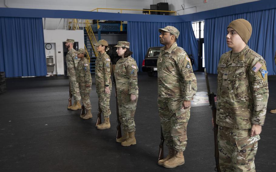 U.S. Space Force Guardians practice drill