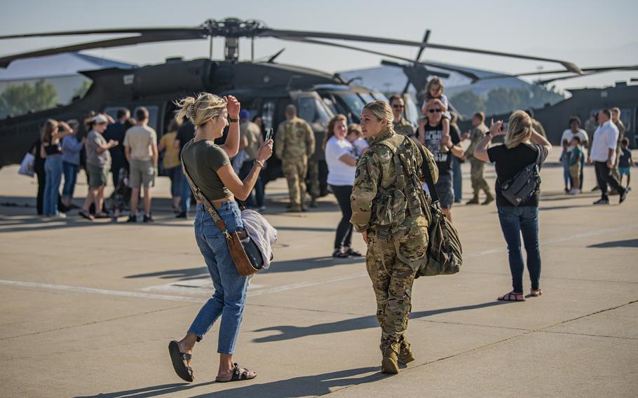 Family and friends bid farewell before Idaho Army National Guard members deploy