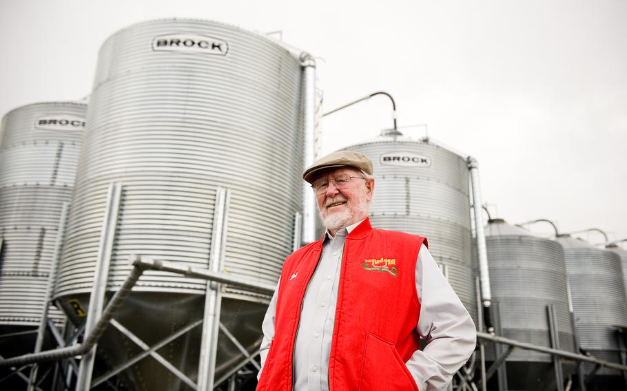 Bob Moore, founder of the natural foods brand Bob's Red Mill, outside the company's manufacturing facility and grain storage bins in Milwaukie, Ore., a former mill town outside Portland.