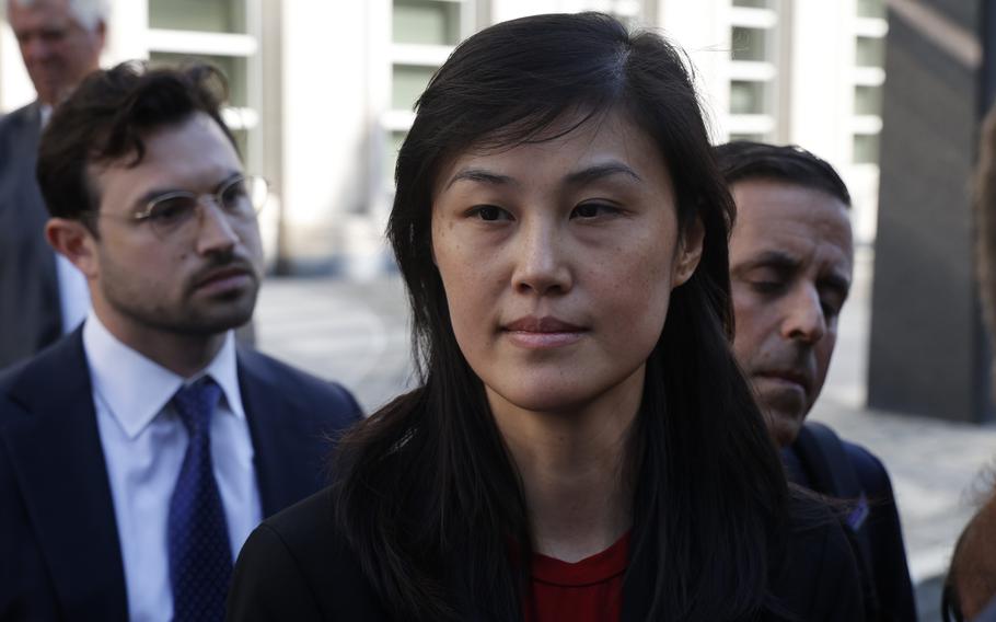 Linda Sun leaves Brooklyn Federal Court in New York after her arraignment on Sept. 3, 2024.