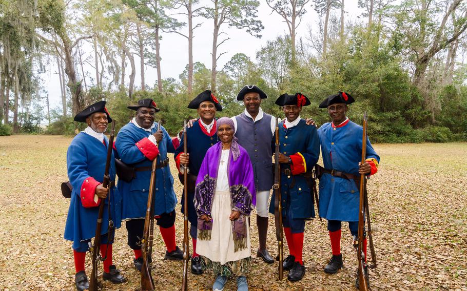 Members of the Fort Mose Historical Society earlier this year.