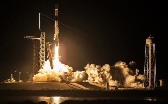 A Falcon 9 rocket carrying 21 Starlink satellites lifted off from Kennedy Space Center’s Launch Pad 39-A at 12:39 a.m. on Tuesday, Dec. 31, 2024, in Florida. (Courtesy SpaceX/TNS)