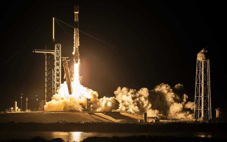 A Falcon 9 rocket carrying 21 Starlink satellites lifted off from Kennedy Space Center’s Launch Pad