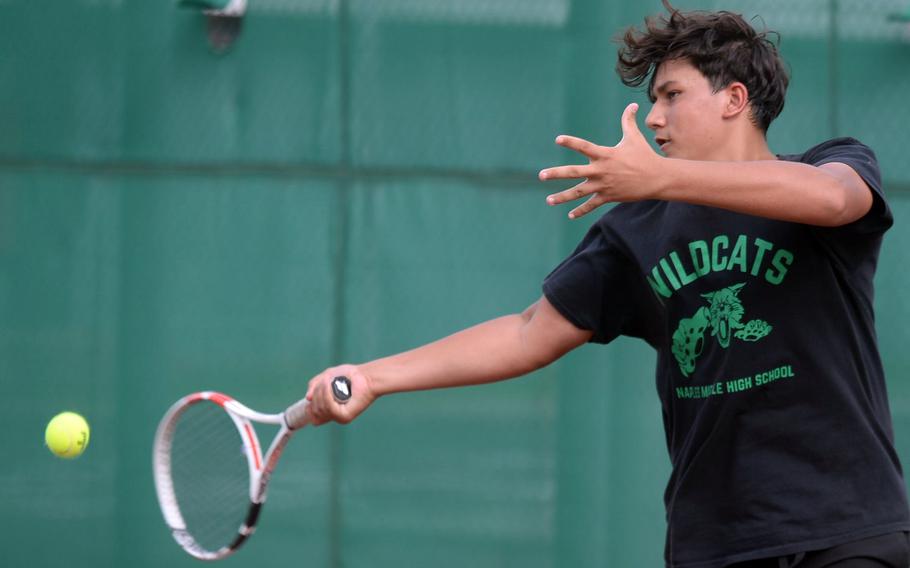 Tavi Shah, a sophomore, transfers to Kinnick from Naples, where he formed one half of the DODEA-Europe boys doubles runner-up team.