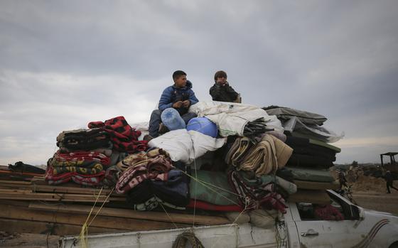 Displaced Palestinians make their way from central Gaza to their homes in the northern Gaza Strip, Monday, Feb. 10, 2025. (AP Photo/Jehad Alshrafi)