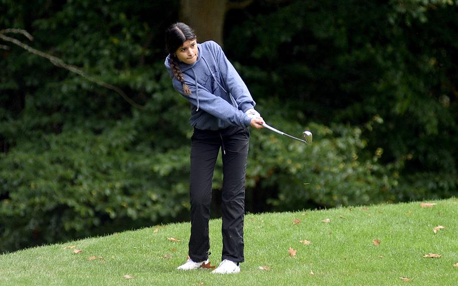 Jillian Ramirez watches her shot.