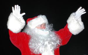 enw 64p na      enw03Tree06

BAUMHOLDER, GERMANY

1 Dec. 08

Michael Abrams/Stars and Stripes

Santa Claus, aka Terry Montang, waves to the crowd as he arrives at the Baumholder, Germany, Christmas tree lighting ceremony. Hundreds of people turned out for Christmas carols, hot chocolate and photos with Santa on Monday night.  It was the first of many tree-lightings planned at military communities throughout Europe in the coming days.