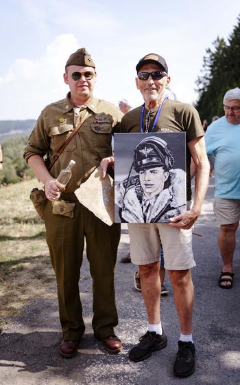 Czech World War II reenactor with servicemember’s nephew