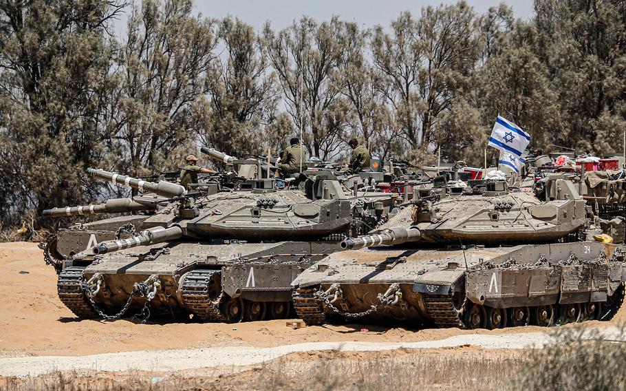 Israeli tanks move toward Rafah during the wider military operation in the Gaza Strip on Wednesday, May 29, 2024. 