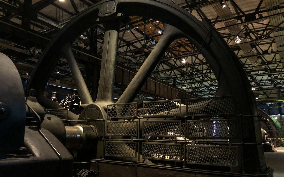 Tons of iron machinery is displayed in the Blower Hall at Voelklingen Ironworks in Voelklingen, Germany. 