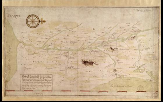 French Jesuits mapped the Gulf of Mexico, “Golphe da Mexique” in 1672 in an expedition lead by Father Jacques Marquette. MUST CREDIT: Library of Congress
