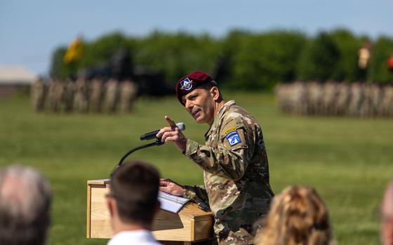 Lt. Gen. Christopher Donahue giving a speech.