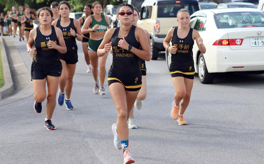 Kadena's Mia Bella Gonzalez placed first in Wednesday's Okinawa girls cross country race.