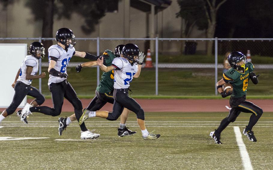 Edgren's P.J. Lorenzo left several Osan defenders in his wake on a long 70-yard game-sealing touchdown run.