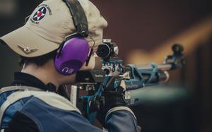 Panthers' senior Kathryn Gillooly excelled in all shooting disciplines during DODEA Eastern Conference's first marksmanship matchup of the season in Vilseck, Germany on Dec. 7, 2024.  She earned first place overall, assisting Stuttgart in winning Saturday's match with a collective 1,149 points as a team.