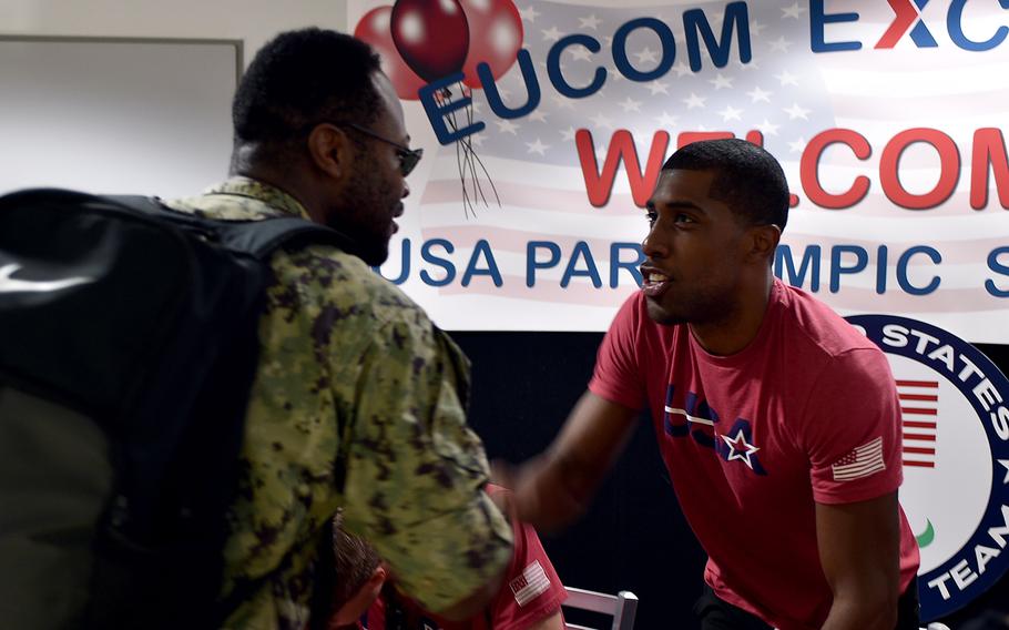 Petty officer meets Paralympic swimmer