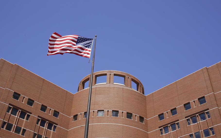 The John Joseph Moakley United States Courthouse is seen, May 13, 2015, in Boston.