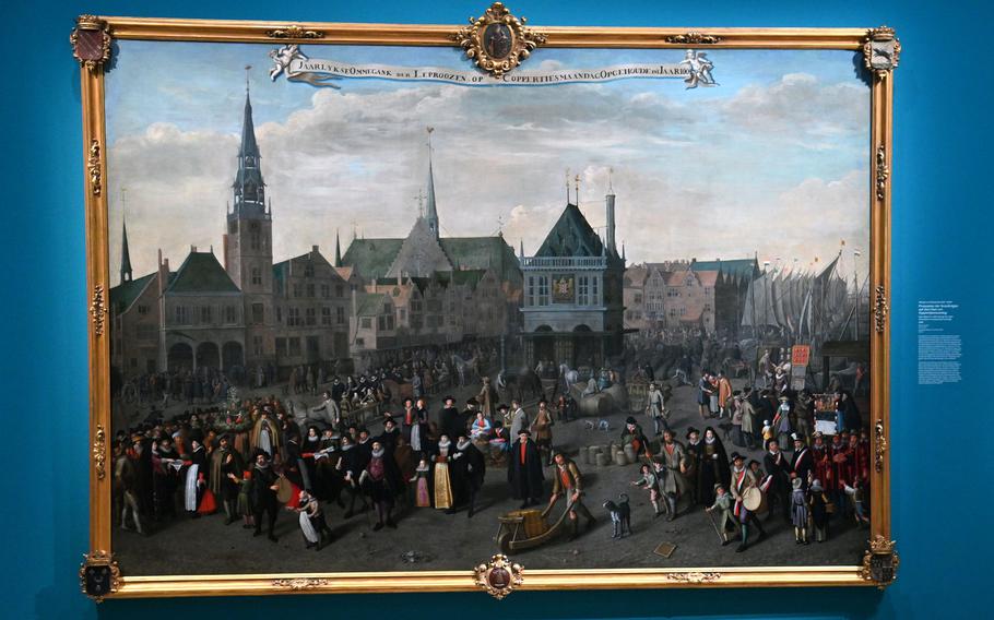 Adrian van Nieulandt’s “Leper procession on Koppertjesmaandag” show lepers collecting alms on Dam square.