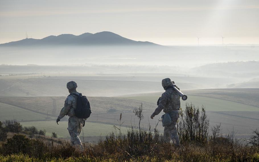 U.S. soldiers train with a Man-portable Air Defense System