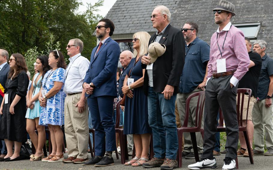 Family members of U.S. soldiers who fought in Belgium attend a memorial 