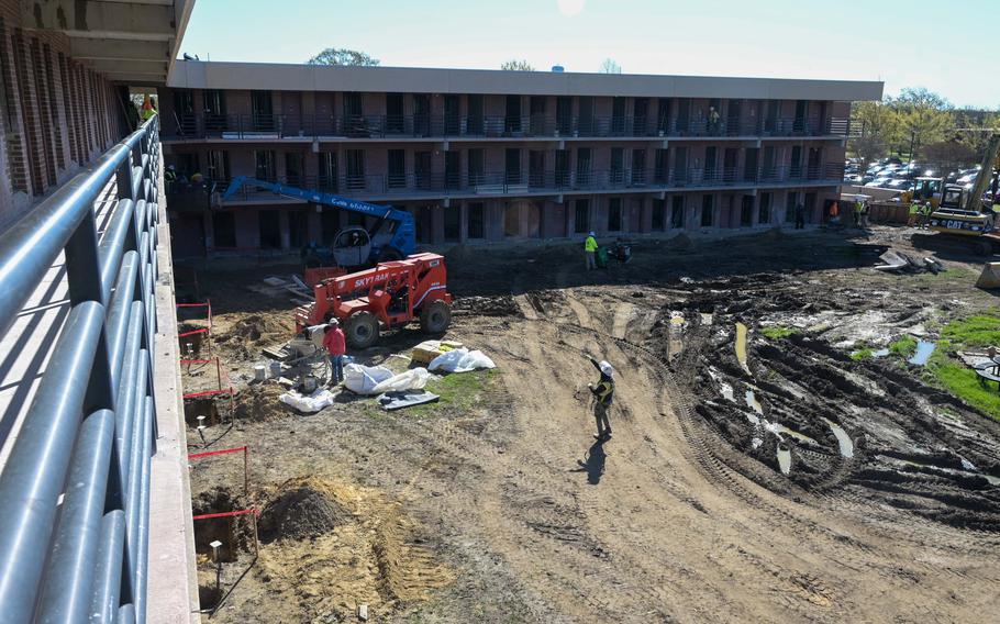 Renna Hall dormitories being renovated April 5, 2024, at Joint Base Langley-Eustis, Va. 