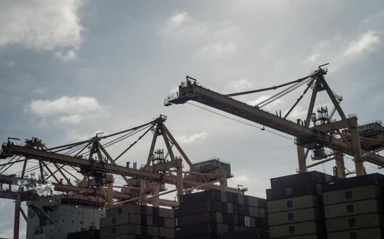 Cranes and shipping containers at the Port of Manzanillo in Manzanillo, Colima state, Mexico, on Tuesday, Nov. 19, 2024. MUST CREDIT: Mayolo Lopez Gutierrez/Bloomberg