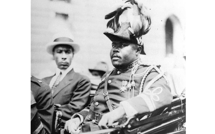 Marcus Garvey in a military uniform in 1922.