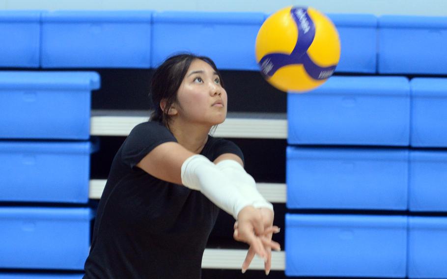 Osan’s Clarice Lee is one of three senior veterans of last year’s fourth-place Far East Division II tournament team.