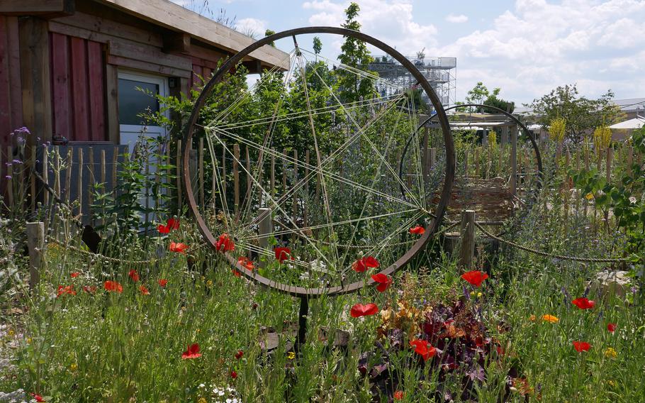 A display garden at the Bundesgartenschau, or BUGA in Mannheim, Germany, shows how to mix art with horticulture. The German federal horticultural show runs until Oct. 8.