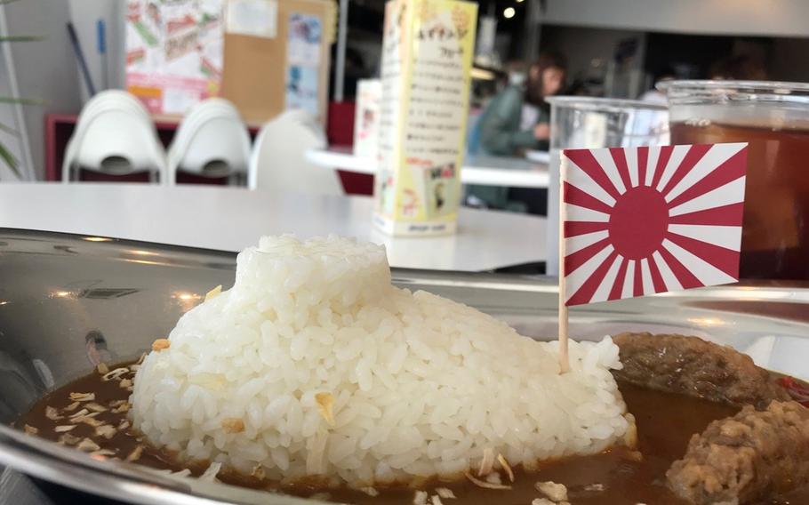 The curry rice at the Japan Maritime Self-Defense Force Museum in Kure, Japan, arrives in appropriately sculpted fashion.