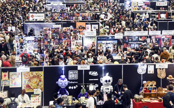 Tokyo Comic Con crowds gather at the Makuhari Messe Convention Center in Chiba, east of central Tokyo, Dec. 9, 2023.