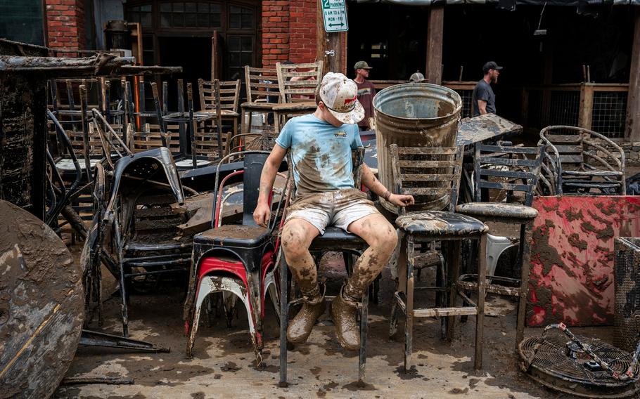 Porter Edwards covered in dirt and mud.