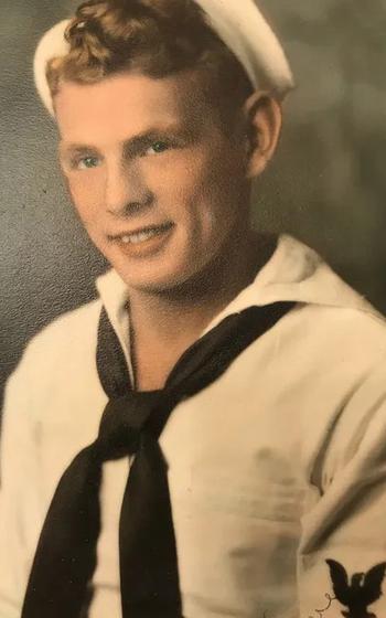 Chandler in his Navy uniform during World War II.